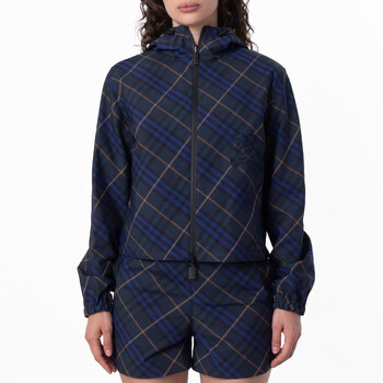 Burberry Check Wool Blend Track Jacket, Size Medium 8095083