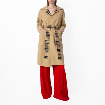 Burberry Men's Camden Logo Wool Cashmere Jacquard Car Coat, Brand