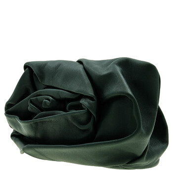 Rose Motif Leather Clutch