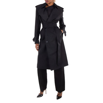 Burberry Double-Breasted Silk-Blend Trench Coat, Brand Size