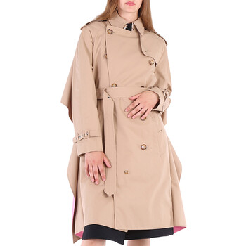 Balenciaga Ladies Beige Double Sleeve Trench Coat, Brand