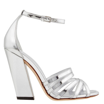 Split-toe Detail Metallic Leather Hove Sandals