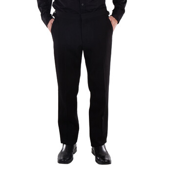 Oamc Men's Black Contrast-Stitching Straight-Leg Trousers