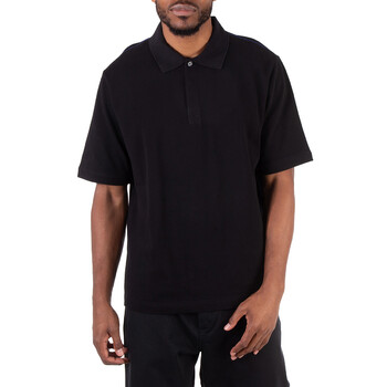 Striped-Cuffs Short Sleeved Cotton Polo Shirt