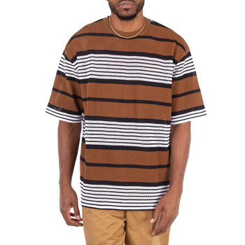 Burberry Striped Print Nylon Loose Shirt, Size X-Large