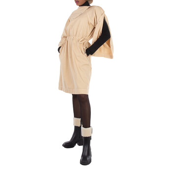 Stud-Detail Folded Midi Dress