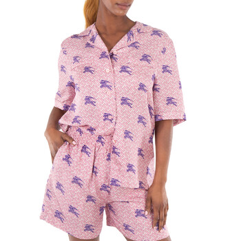 Tabi Equestrian Knight TB Monogram Print Silk Pyjama Shirt