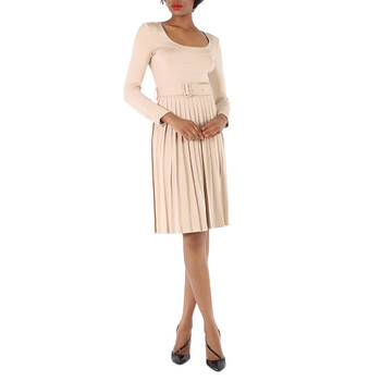Burberry Teddy Beige Long-sleeve Pleated Dress, Brand Size 8 (US Size 6)  4548404 - Clothing - Jomashop