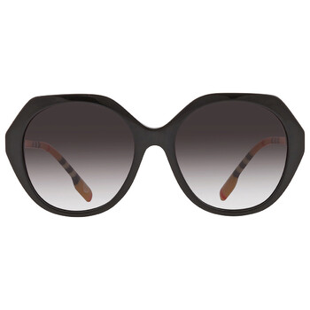 ● BURBERRY ● サングラス Bordeaux / Gradient Grey / 58mm Burberry Vanessa Grey Gradient Irregular Ladies Sunglasses