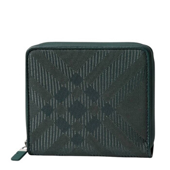 Burberry Check Pattern Jacquard Medium Zip Wallet 8083404