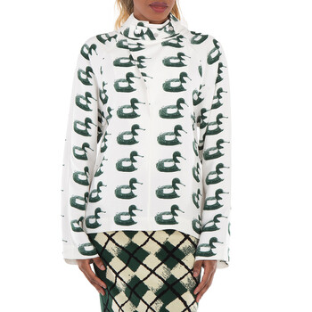 Waterbird Print Viscose Blouse 8077344