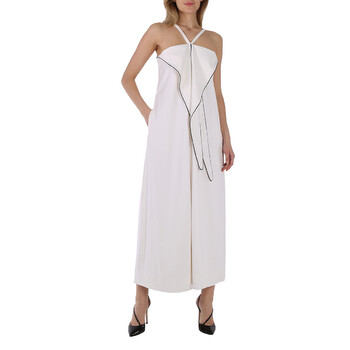 JW Anderson Ladies White Silk Draped Midi Dress, Brand Size