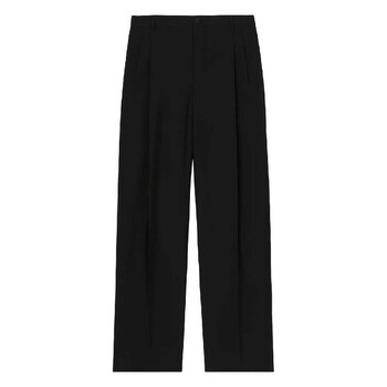 パンツ BURBERRY Black Wool Blend Wide-Leg Pant BURBERRY Black Wool Cut-Out Wide-Leg Trousers, Brand Size 46