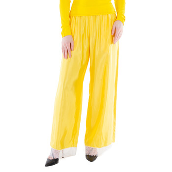 Wide-Leg Silk Satin Trousers