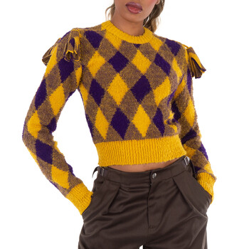 Burberry Argyle Check-Pattern Knitted Skirt, Size Medium