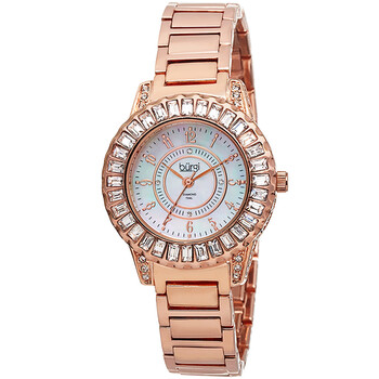 Mother of Pearl Dial Diamond Rose Gold-tone Brass Ladies Watch BUR095RG Mother of Pearl Dial Diamond Rose Gold-tone Brass Ladies Watch BUR095RG