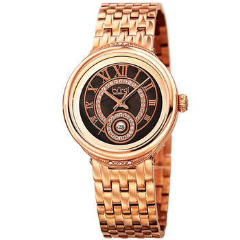 Quartz Brown Dial Rose Gold-tone Ladies Watch BUR164RG