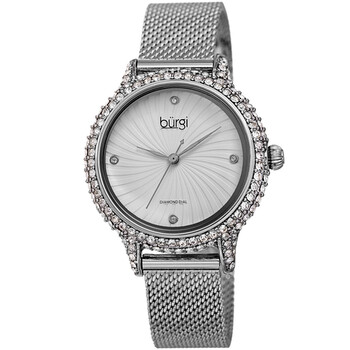 Quartz Diamond Silver Dial Ladies Watch BUR250SS