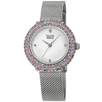 Quartz Diamond Silver Dial Ladies Watch BUR258SSPK