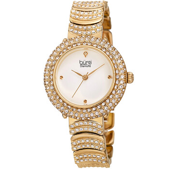 Quartz Diamond White Dial Ladies Watch BUR266YG