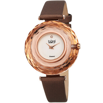 Quartz Faceted Crystal Bezel Diamond Dial Ladies Watch BUR252BR