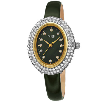Quartz Green Dial Green Leather Ladies Watch BUR234GN