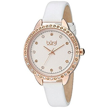 Silver Dial White Leather Ladies Leather Watch BUR161WT