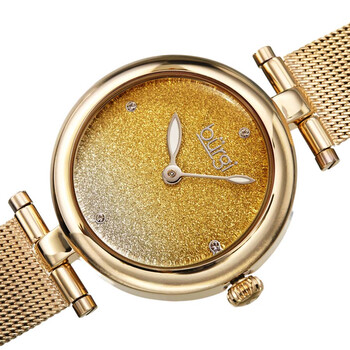 Quartz Gold Dial Gold-tone Mesh Ladies Watch BUR231YG