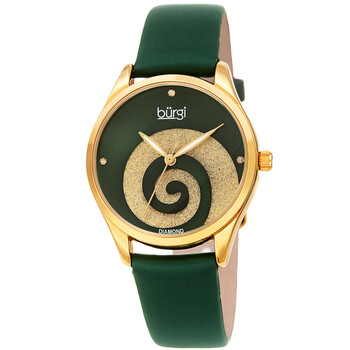 Swirl Quartz Diamond Green Dial Ladies Watch BUR201GN