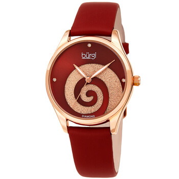 Swirl Quartz Diamond Red Dial Ladies Watch BUR201RGR