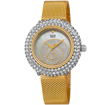 Swirl Quartz Diamond White Dial Ladies Watch BUR259YGS