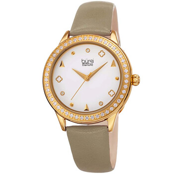 Diamond White Dial Leather Ladies Watch BUR221TP