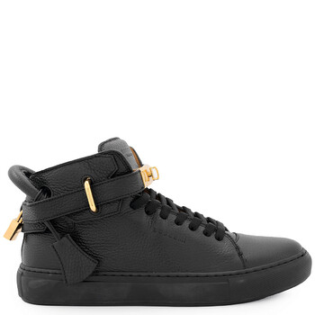 Buscemi Black High-Top 100 Alce Belted Leather Sneakers  display picture 2