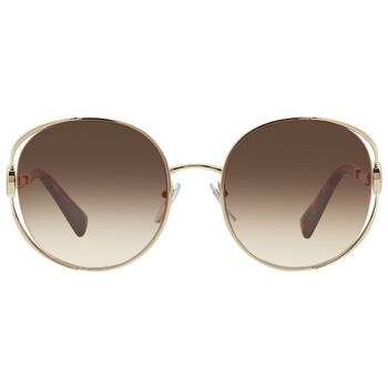 Brown Gradient Round Ladies Sunglasses BV6181B 278/13 57 Brown Gradient Round Ladies Sunglasses BV6181B 278/13 57
