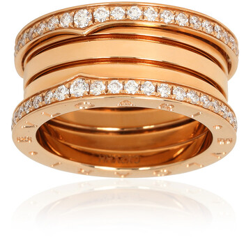 B.Zero1 18K Pink Gold 4-Band Diamond Pave Ring