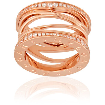 B.zero1 Ladies 4-band Ring In 18 Kt Rose Gold And Pave, Size 51