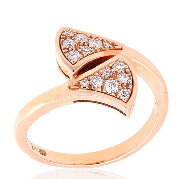 Divas Dream 18 Kt Rose Gold Ring Set With Pave Diamonds