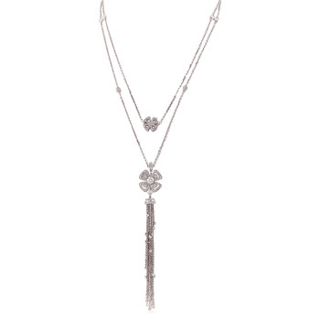 Fiorever 18k White Gold and Diamond Necklace