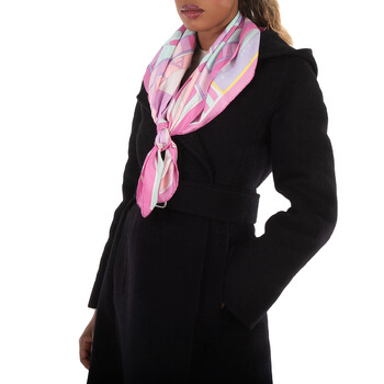 Hermes Ladies Blue Suite And Pursuit Embroidered Giant Scarf