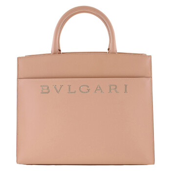 Bvlgari Leather Logo Embossed Tote Bag 291956 8052749241543