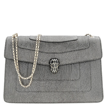 Metallic Grey Serpenti Forever Shoulder Bag