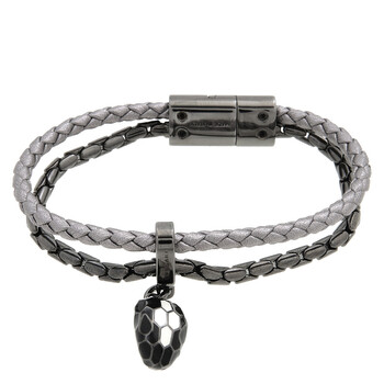 Bvlgari Serpenti Forever Leather Bracelet, Size Medium 293418