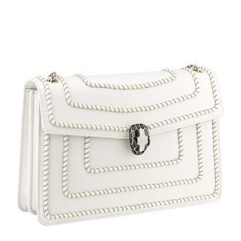 Serpenti Forever Woven Chain Leather Shoulder Bag