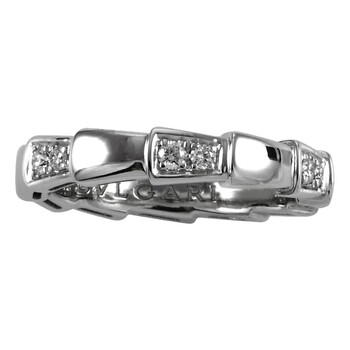 Serpenti Viper Ring In 18 Kt White Gold