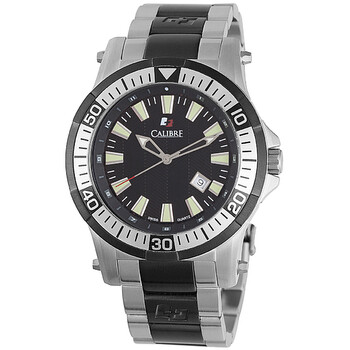 Hawk Date Black Dial Stainless Steel Men's Watch SC-5H1-04-007