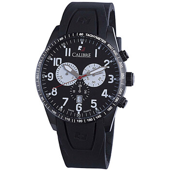 Recruit Black Dial Chronograph Black Rubber Strap Men's Watch SC-4R4-13-007