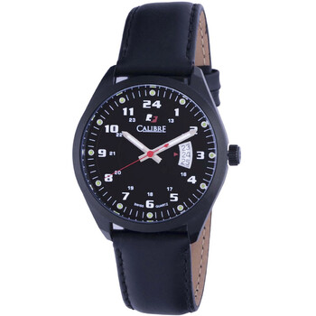 Trooper Black Dial Black Leather Men's Watch SC-4T1-13-007
