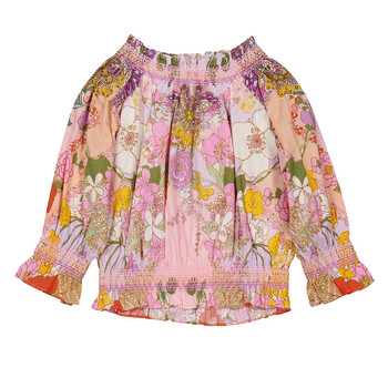 Kids Off Shoulder Top With Smocking, Size 12Y 00028435-CLEVCLOG