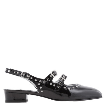 Ladies Black Patent Queen Slingback Mary Janes
