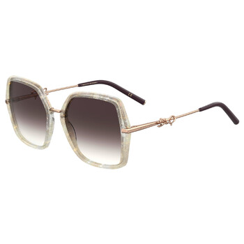 Brown Pink Gradient Square Ladies Sunglasses HER 0217/S 0YNA/3X 58